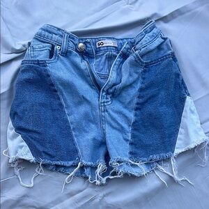 SO Blue Jean Shorts with Distressed Hem